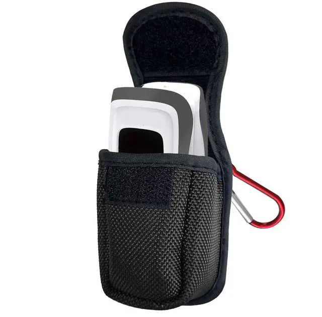Alt view image 2 of 6 - Fingertip Pulse Oximeter Case with Carabiner, Black Nylon Carrying Pouch, Suitable for travel or home(only case)
