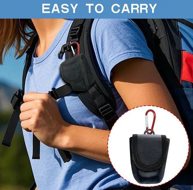 Alt view image 6 of 6 - Fingertip Pulse Oximeter Case with Carabiner, Black Nylon Carrying Pouch, Suitable for travel or home(only case)