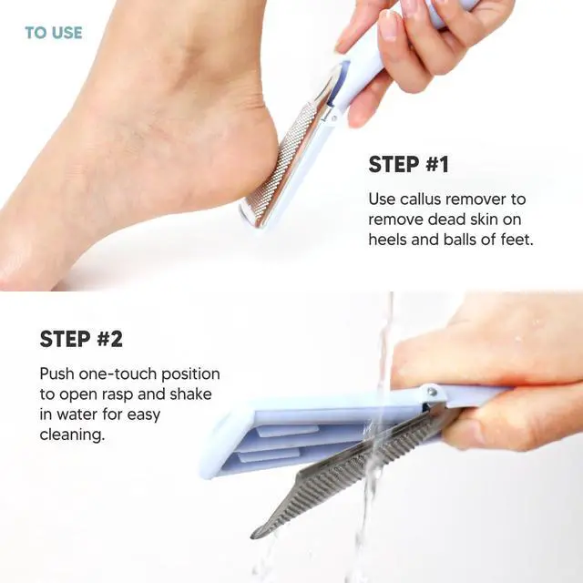 Alt view image 4 of 6 - Stainless Steel Callus Remover(Sky Blue), Effective for Thick Callus and Cracked Feet Pedicure Rasp, Remove Hard Skin, Grater Foot File, Foot Scrubber, Professional Foot Care