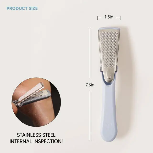 Alt view image 6 of 6 - Stainless Steel Callus Remover(Sky Blue), Effective for Thick Callus and Cracked Feet Pedicure Rasp, Remove Hard Skin, Grater Foot File, Foot Scrubber, Professional Foot Care