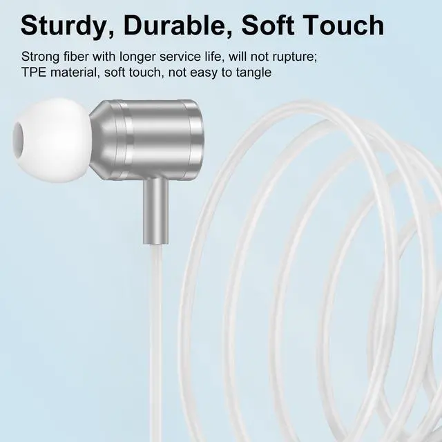 Alt view image 5 of 7 - for iPhone 17e 17 16 15 Pro Max, Headphones Wired Ear Buds Head Phones Pods Earphones Earbuds Earpods USB C Headset for iPhone 17, 17 Pro max, 17 Pro, 17 Air, 16e, 16, 16 Plus, 15, 15 Plus, Samsung