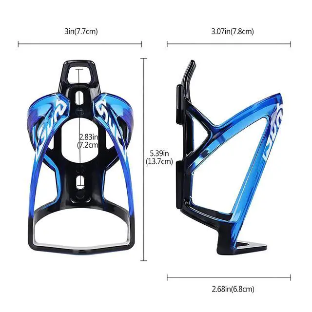 Alt view image 2 of 7 - Bike Water Bottle Cage, Universal Bike Water Drink Holder Durable Ultralight Plastic Water Bottle Holder for Bicycle, Cycling Bottle Cage for MTB, Road Bike, Mountain Bike, 2 Pack - Black Blue