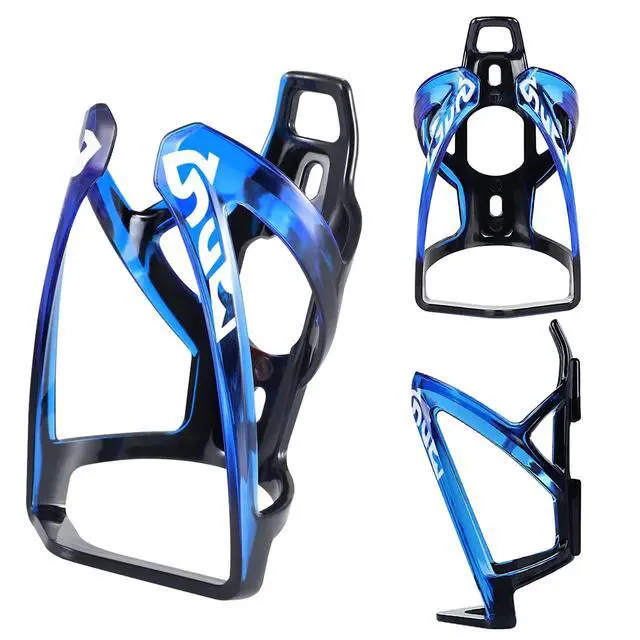Alt view image 6 of 7 - Bike Water Bottle Cage, Universal Bike Water Drink Holder Durable Ultralight Plastic Water Bottle Holder for Bicycle, Cycling Bottle Cage for MTB, Road Bike, Mountain Bike, 2 Pack - Black Blue