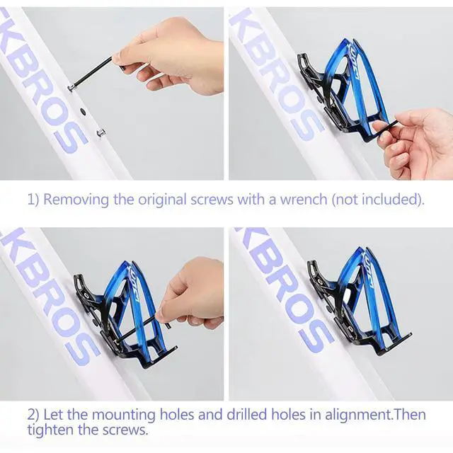 Alt view image 7 of 7 - Bike Water Bottle Cage, Universal Bike Water Drink Holder Durable Ultralight Plastic Water Bottle Holder for Bicycle, Cycling Bottle Cage for MTB, Road Bike, Mountain Bike, 2 Pack - Black Blue
