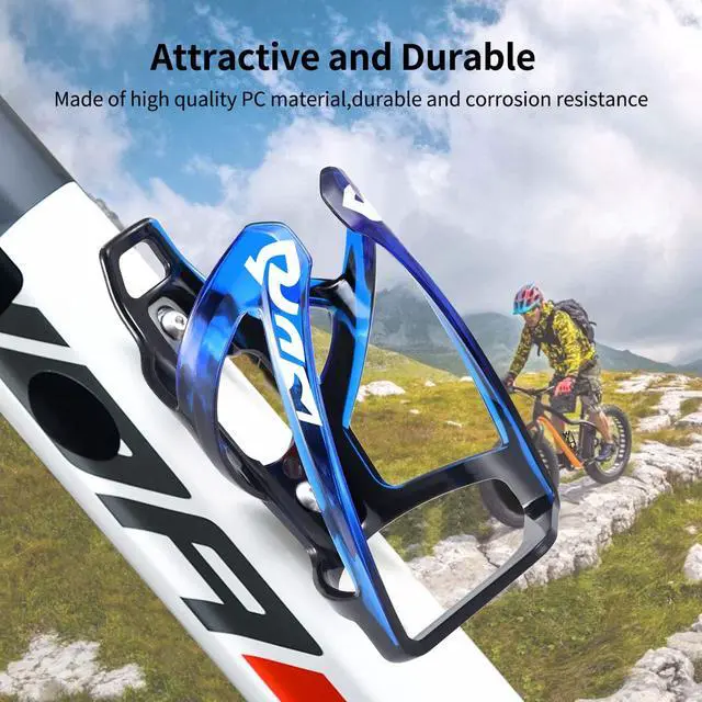Alt view image 5 of 7 - Bike Water Bottle Cage, Universal Bike Water Drink Holder Durable Ultralight Plastic Water Bottle Holder for Bicycle, Cycling Bottle Cage for MTB, Road Bike, Mountain Bike, 2 Pack - Black Blue