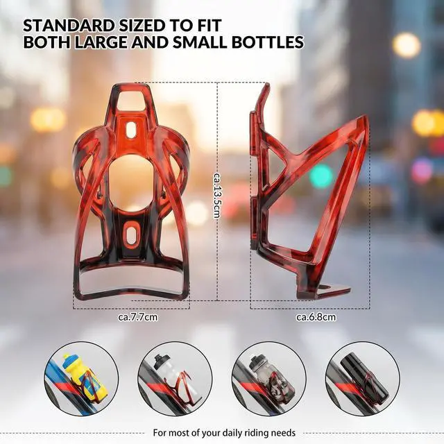 Alt view image 2 of 6 - Bike Water Bottle Holder, Lightweight Bicycle Bike Water Bottle Cage Holder with Screws and Tool, Bike Cup Holder Rack for Road Bikes MTB (Blue)