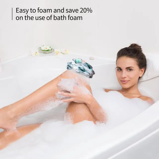 Alt view image 2 of 6 - Bath Sponge Bath Loofah, Soft Mesh Pouf Shower Puffs Loofa Exfoliating Body Scrubber Shower Loofahs 4 Pack 60g Ball for Men and Women