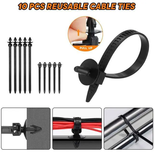 Alt view image 5 of 6 - 135PCS Car Bumper Retainer Clips Kit, Car Body Trim Clips Set with 6 Sizes Car Fastener Rivet Clips, Auto Trim Removal Tools, Cable Ties & Sponge Cushions