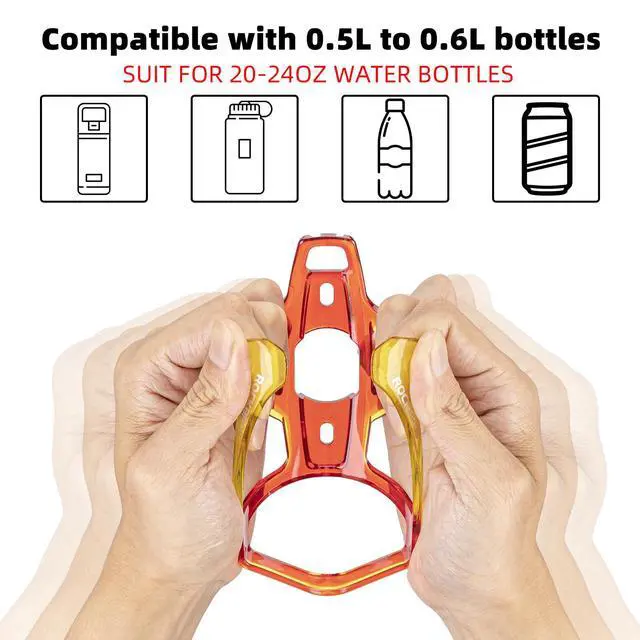 Alt view image 2 of 6 - Bike Water Bottle Holder Ultra-Light Bicycle Bottle Cages with Screws Tool, Universal Bike Cup Holder Rack for Road MTB Bikes