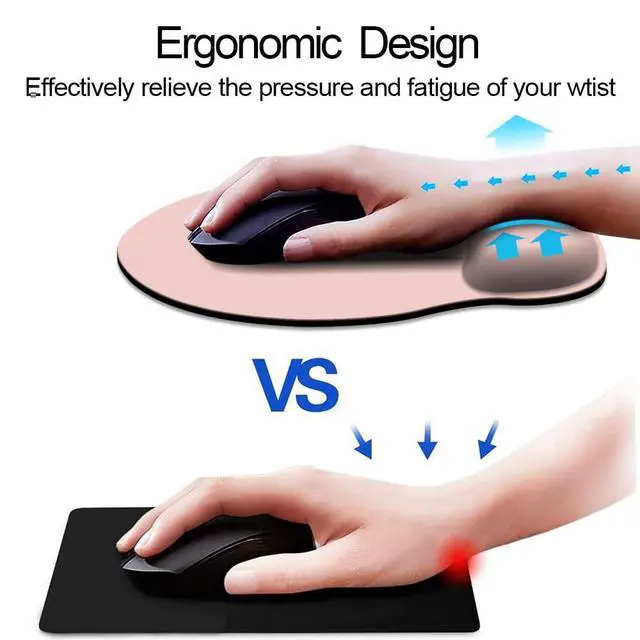 Alt view image 2 of 7 - ErgoComfort Wrist Rest Mouse Pad-Ergonomic Office Mousepad with Wrist Support-Non-Slip,Pink Desk Accessories Mat for Home&Game Decor Cute Pink