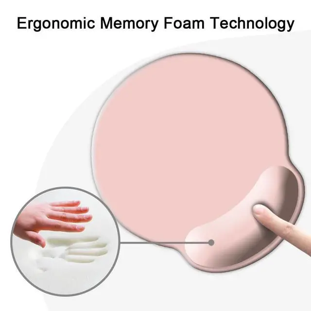 Alt view image 4 of 7 - ErgoComfort Wrist Rest Mouse Pad-Ergonomic Office Mousepad with Wrist Support-Non-Slip,Pink Desk Accessories Mat for Home&Game Decor Cute Pink