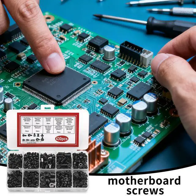 Alt view image 5 of 7 - 430PCS Professional Computer Screws Assortment Kit, Includes Motherboard Standoffs, SSD, HDD, Fan, PC Case, Power Supply Screws Durable & Versatile for DIY PC Builds and Repairs