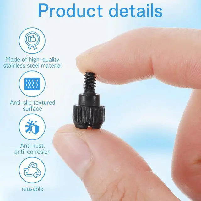 Alt view image 3 of 7 - 30 Pcs PC Case Screws, 6-32 Thread M3.5 Thumb Screw for Computer Case, Hard Drive & PCI Slots, Carbon Steel Black (6mm Length)