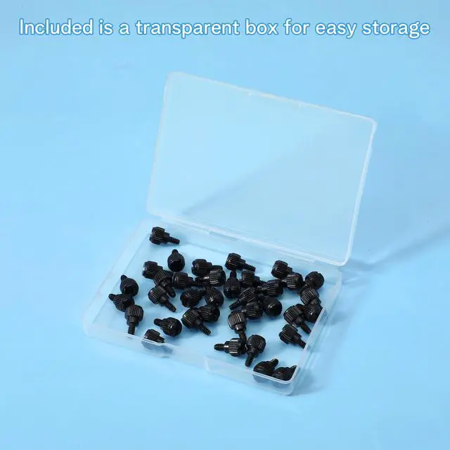 Alt view image 7 of 7 - 30 Pcs PC Case Screws, 6-32 Thread M3.5 Thumb Screw for Computer Case, Hard Drive & PCI Slots, Carbon Steel Black (6mm Length)