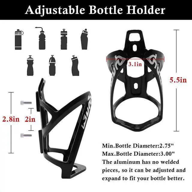 Alt view image 2 of 7 - 2-Pack Bike Water Bottle Cage Bicycle Water Bottle Holder Lightweight & Strong Bicyle Mount for Road & Mountain Bikes with Screws Spanner