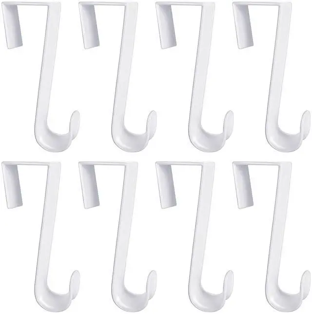Main image of 8 Pcs Plastic Over the Door Clothes Hooks Bulk 4.72 Inch Long White Clothing Hanger Hooks Over the Door Hanging Hanger for Home Kitchen Bedroom Decoration (4.72 Long)