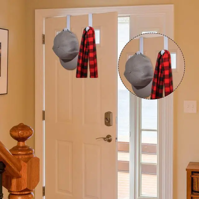Alt view image 5 of 6 - 8 Pcs Plastic Over the Door Clothes Hooks Bulk 4.72 Inch Long White Clothing Hanger Hooks Over the Door Hanging Hanger for Home Kitchen Bedroom Decoration (4.72 Long)