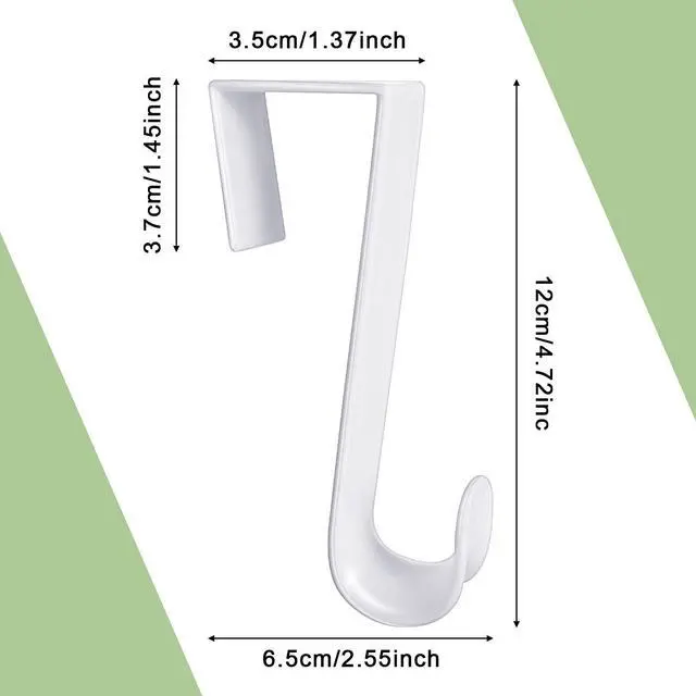 Alt view image 2 of 6 - 8 Pcs Plastic Over the Door Clothes Hooks Bulk 4.72 Inch Long White Clothing Hanger Hooks Over the Door Hanging Hanger for Home Kitchen Bedroom Decoration (4.72 Long)