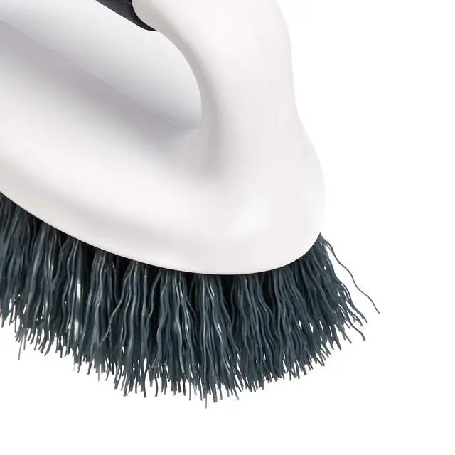Alt view image 4 of 4 - All Purpose Rectangular Scrub Brush, Hard Bristle, Stiff Bristles, Sturdy, Ergonomic Long Handle, Durable, 2-Pack, White & Black