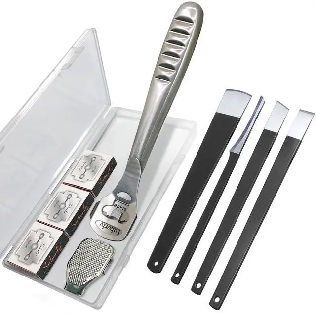 Main image of 36 Pcs Callus Shaver for Feet Set, (1Stainless Foot File &1 Foot File Heads & 30 Replacement Slices Blades & 4 Pedicure Knife), Professional Callus Remover for Feet Tools for Wet and Dry Feet