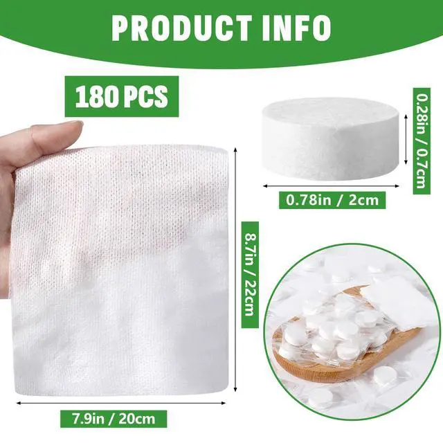 Alt view image 2 of 7 - 180 PCS Compressed Towel, Mini Compressed Towel Tablets, Disposable Compressed Face Towels, Camping Towel, Portable Bulk Compressed Coin Tissues for Home, Travel, Outdoor Sports