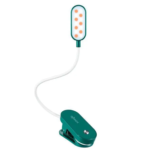Main image of Rechargeable Book Light, 14 LEDs Eye Care Clip On Amber Reading Light for Bookworms Reading in Bed with 9 Colors 9 Brightness (Dark Green)