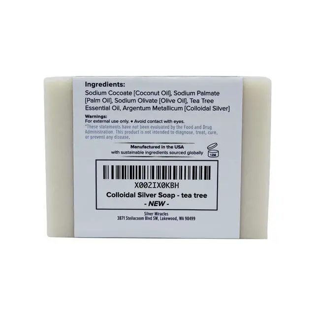 Alt view image 2 of 3 - Colloidal Silver Soap with Tea Tree essential oil