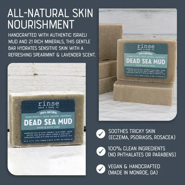 Alt view image 5 of 7 - Dead Sea Mud Soap Spearmint Lavender 4.5 oz