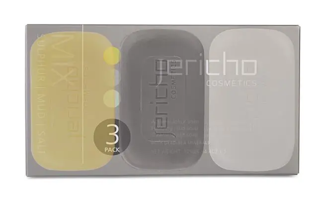 Alt view image 3 of 5 - Dead Sea Soap Bar Variety Pack 3 Bars (Cleansing, Sulfur, Mud) Mineral-Rich Face & Body Soaps for All Skin Types, Oily Skin, and Acne Care - 4.4 oz / 125g (Pack of 3)