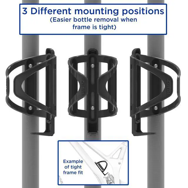 Alt view image 3 of 7 - Pulse Universal Water Bottle Bike Cage (Multi-Position, Black)