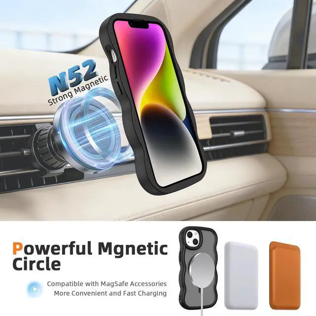 Alt view image 3 of 6 - Wave Magnetic Case for iPhone 14 6.1 Inch - Black