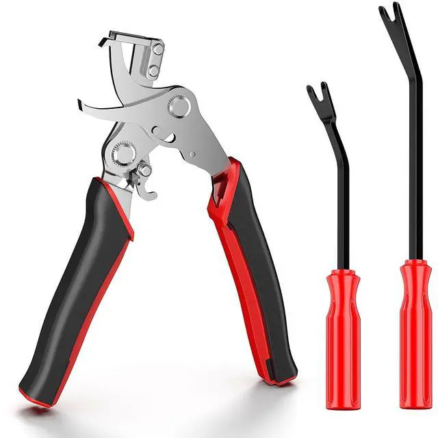 Main image of Car Clip Pliers, Car Trim Removal Tool with 2Pcs Stainless Steel Fastener Removers, for Automotive Interior, Door Panels, Dashboards, Bumpers & Plastic Rivets
