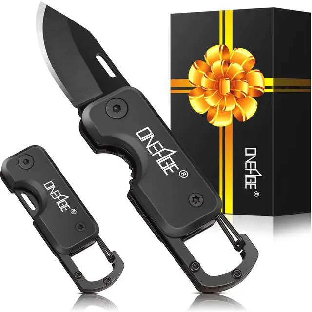 Main image of Pocket Knife for Men Gifts, Stocking Stuffers for Men - Christmas Bulk, Keychain Edc Gift with 1.56inch Blade - Small Folding Knives for Everyday Carry, Box Cutter - Gadgets for Camping, Hiking