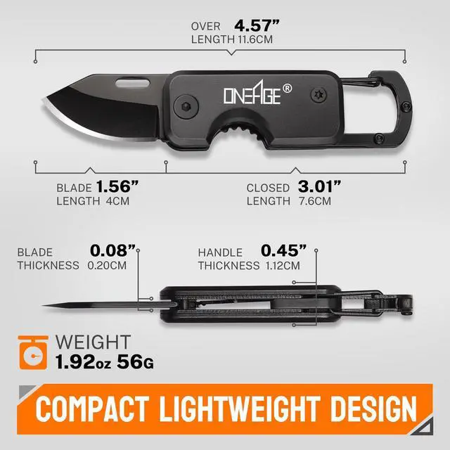 Alt view image 3 of 7 - Pocket Knife for Men Gifts, Stocking Stuffers for Men - Christmas Bulk, Keychain Edc Gift with 1.56inch Blade - Small Folding Knives for Everyday Carry, Box Cutter - Gadgets for Camping, Hiking