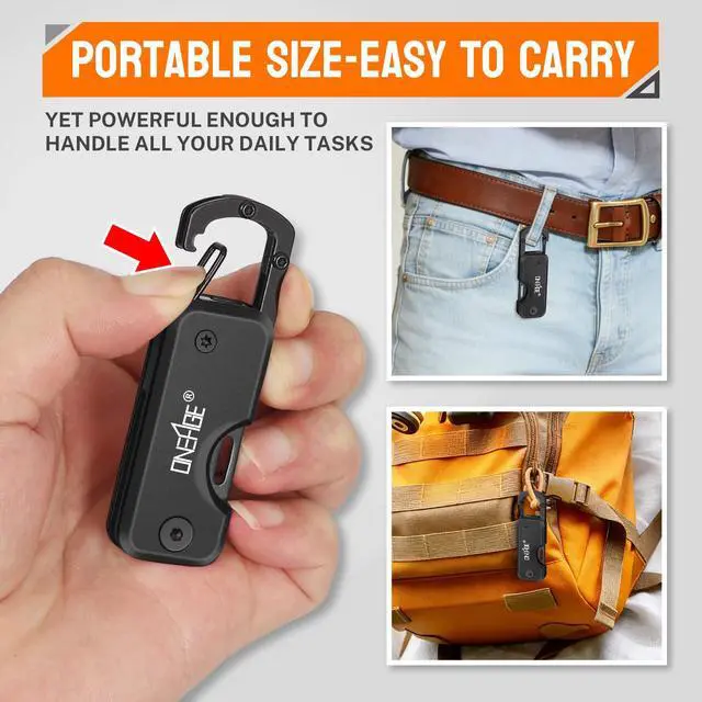 Alt view image 7 of 7 - Pocket Knife for Men Gifts, Stocking Stuffers for Men - Christmas Bulk, Keychain Edc Gift with 1.56inch Blade - Small Folding Knives for Everyday Carry, Box Cutter - Gadgets for Camping, Hiking