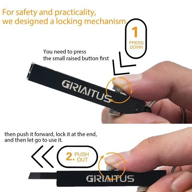 Alt view image 2 of 7 - EDC Pocket Knife 2 in1 Keychain Tweezers Precision Multitool Box Cutter Retractable Multi Tool Utility Knife Portable for Splinters, Craft, Jewelry, Soldering, Outdoor Work Men Women Gift (Black)