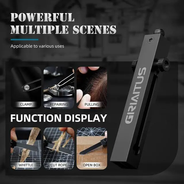 Alt view image 7 of 7 - EDC Pocket Knife 2 in1 Keychain Tweezers Precision Multitool Box Cutter Retractable Multi Tool Utility Knife Portable for Splinters, Craft, Jewelry, Soldering, Outdoor Work Men Women Gift (Black)
