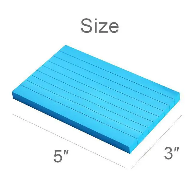 Alt view image 2 of 3 - Lined Sticky Notes 3X5 in Bright Ruled Stickies Colorful Super Sticking Power Memo Pads Strong Adhesive, 6 Pads/Pack, 75 Sheets/pad