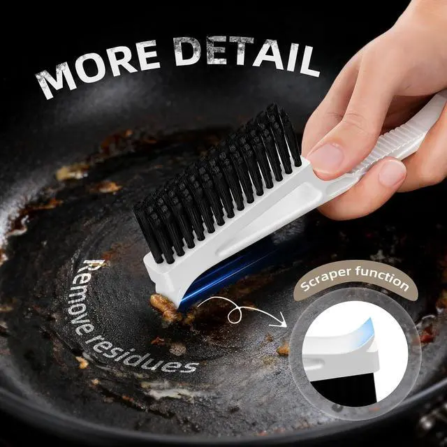 Alt view image 3 of 7 - Grout Cleaner Brush V Shape, Stiff Grout Cleaning Brushes for Tile