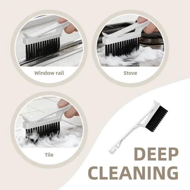 Alt view image 4 of 7 - Grout Cleaner Brush V Shape, Stiff Grout Cleaning Brushes for Tile