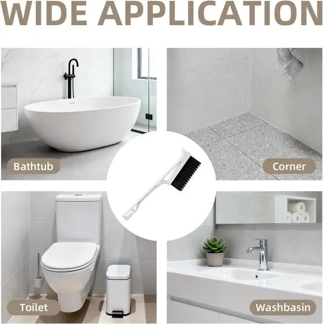 Alt view image 7 of 7 - Grout Cleaner Brush V Shape, Stiff Grout Cleaning Brushes for Tile