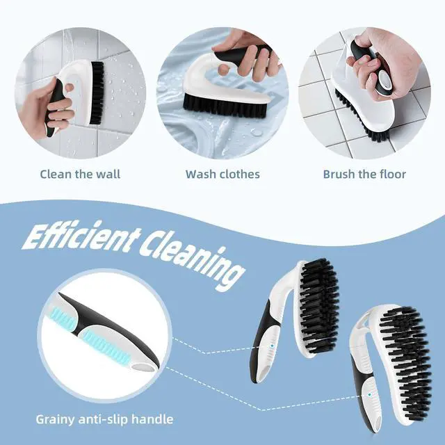 Alt view image 5 of 7 - Scrub Brush Set, Heavy Duty Scrub Brushes Crevice Cleaning Brush