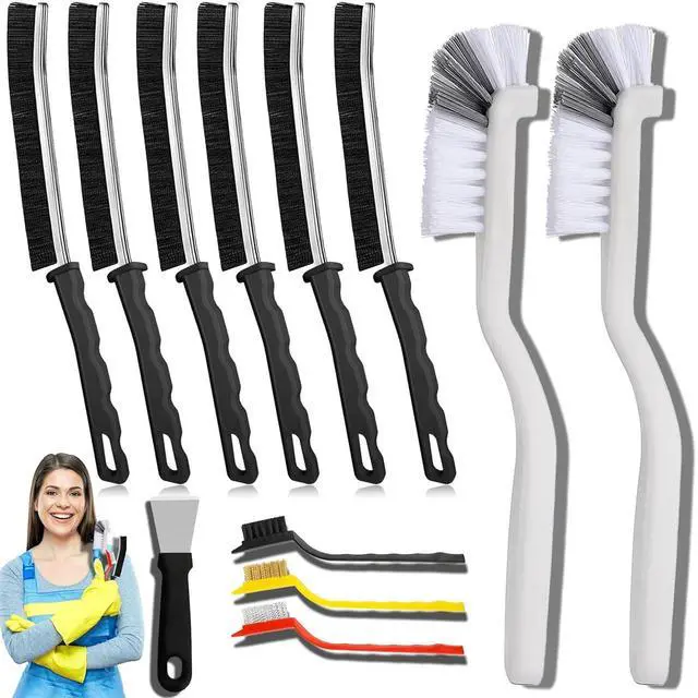 Main image of 12Pcs Crevice Cleaning Brush Set,Hard Bristle Cleaning Supplies for Kitchen, Bathroom, Corner, Grout, Sink, Cup, Teapot, Bottle, Blender