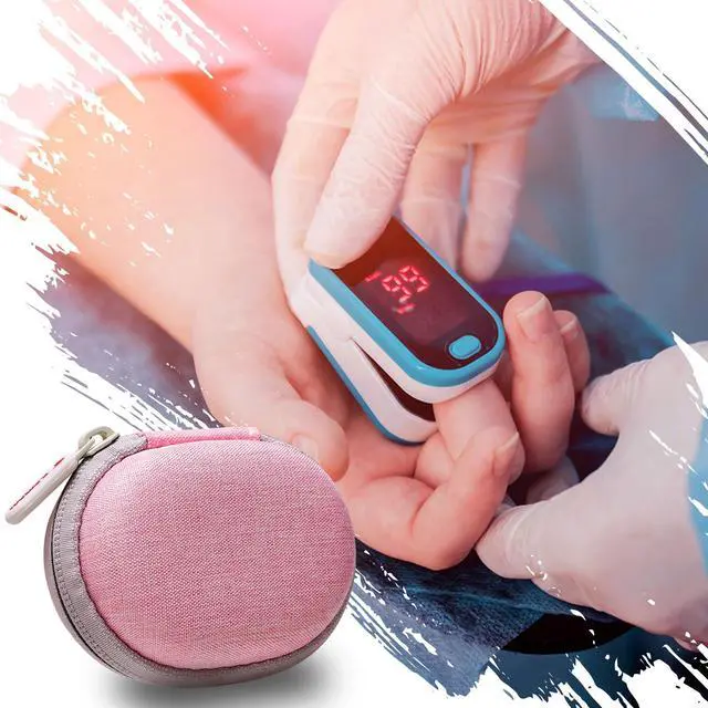 Alt view image 4 of 6 - Pulse Oximeter Case for Zacurate, Innovo, Vibeat, iHealth, Santamedical, Children Fingertip Pulse Oximeter Blood Oxygen Saturation Monitor,Case Only (Pink)