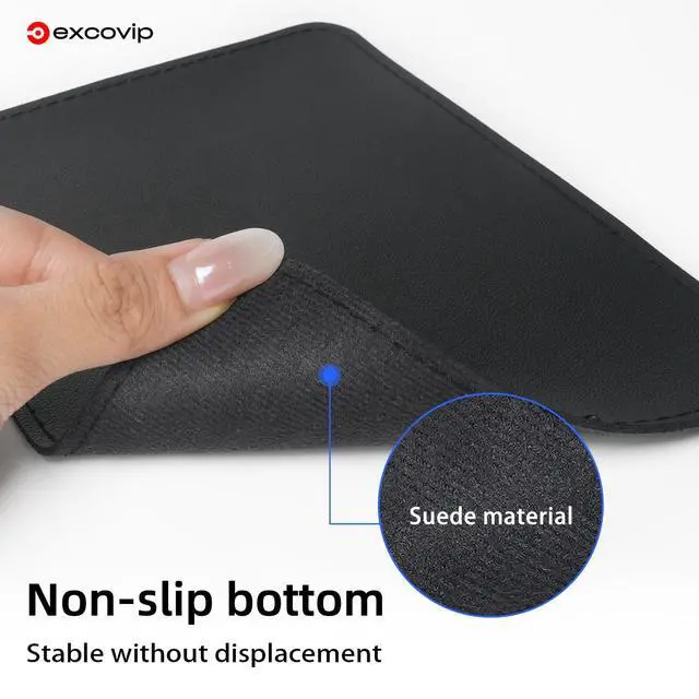 Alt view image 2 of 3 - PU Mouse Pad,Small Mouse Mat with Smooth Surface, Mouse Pads for Computers Laptop Mouse Black 7.8"x5.9"x0.07" 0619