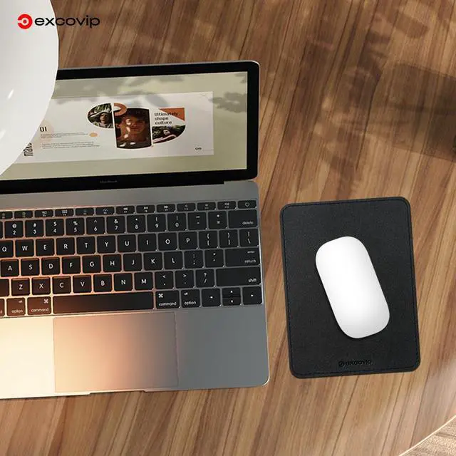 Alt view image 3 of 3 - PU Mouse Pad,Small Mouse Mat with Smooth Surface, Mouse Pads for Computers Laptop Mouse Black 7.8"x5.9"x0.07" 0619