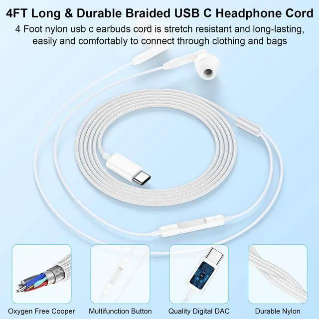 Alt view image 6 of 7 - USB C iPhone 17 16 15 Headphones Wired for iPhone 17e 17 Pro Max Air 16 15