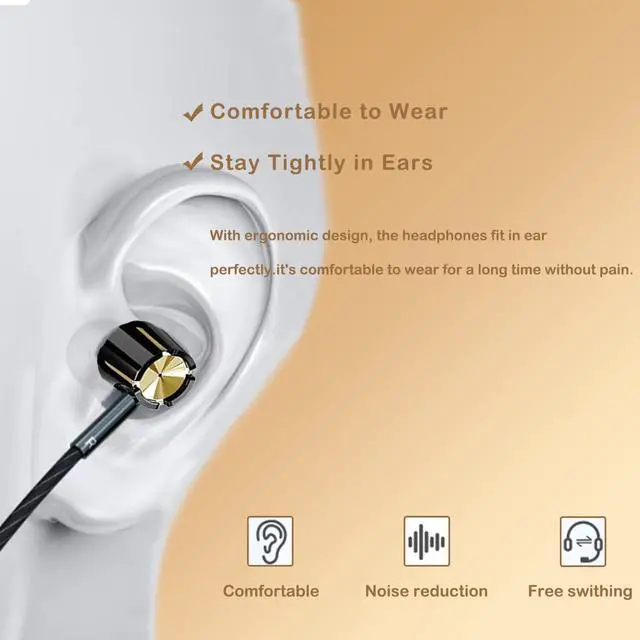 Alt view image 6 of 6 - 3 Pack USB C Wired Headphones for iPhone 17/16/15 Pro Max
