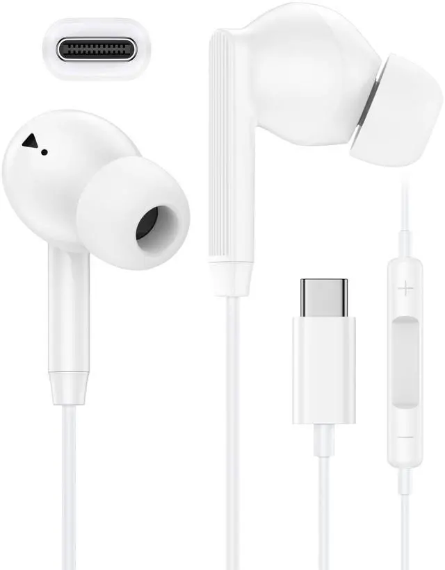 Main image of iPhone 17e 17 16 USB C Wired Headphones with Mic, Noise Cancelling Earbuds
