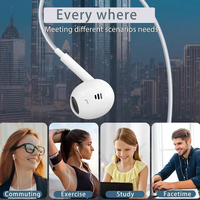 Alt view image 3 of 6 - USB C Headphones for iPhone 17/16/15 Pro Max,Type C Earphones